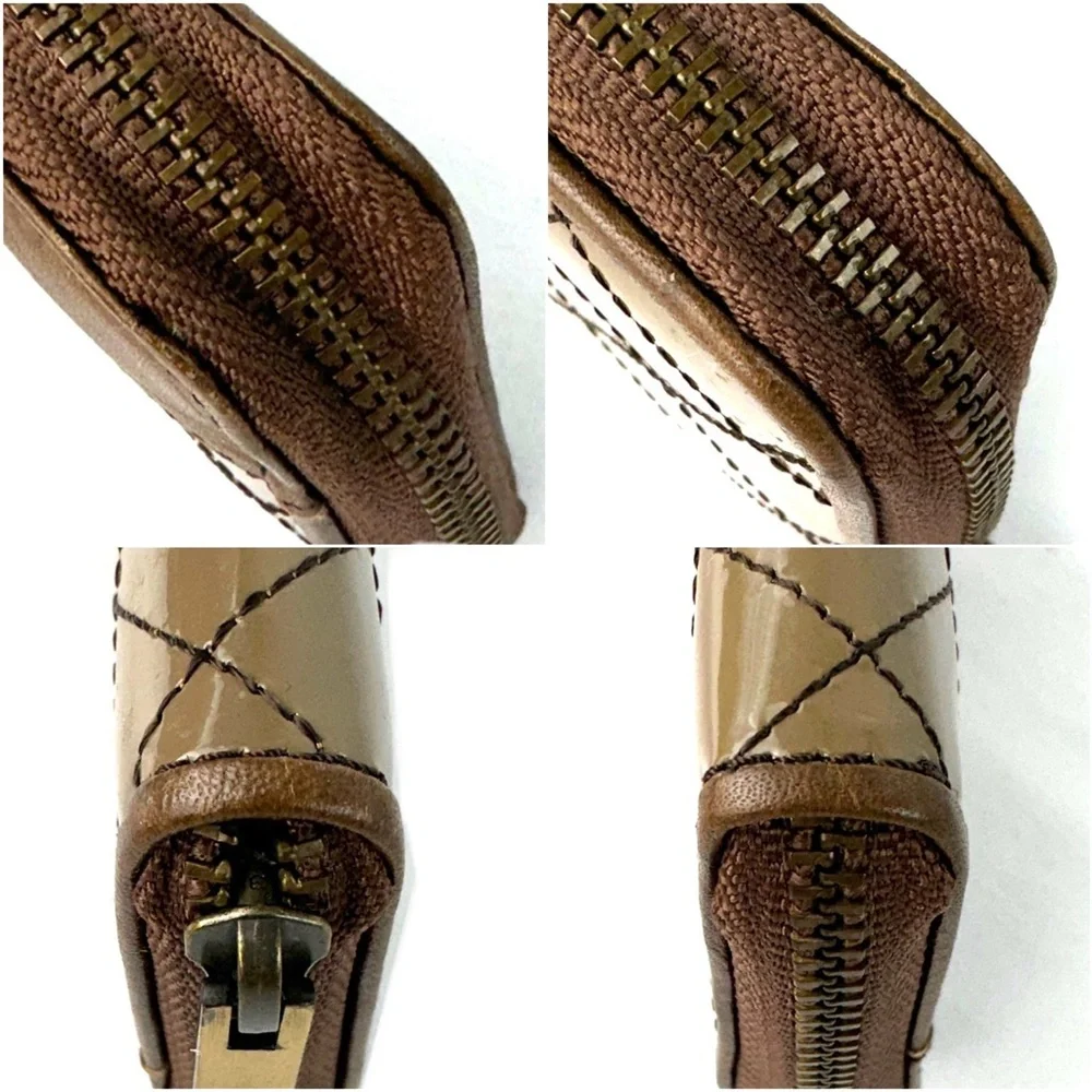 💎BURBERRY Logo Quilted Leather Zip Around Coin Purse Wallet - Picture 6 of 12